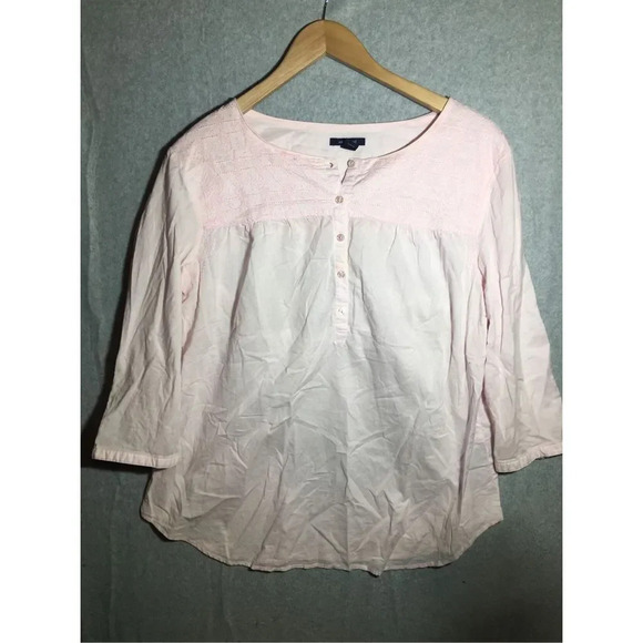Womens Westbound Blouse Pink Embroidery Details Button Up Boho Beachy Romantic - Picture 1 of 5